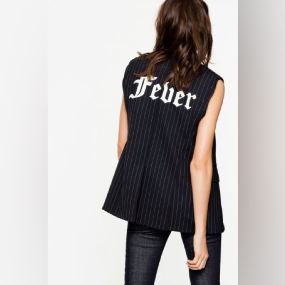 Zadig & Voltaire Black Pinstripe Vest